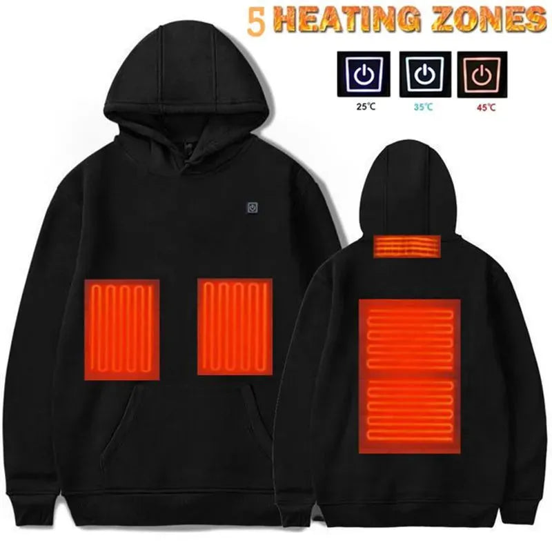 New Outdoor Electric USB Heating Sweaters Hoodies Men Winter Warm Heated Clothes Charging Heat Jacket Sportswear - Bellarte Enchanté New Outdoor Electric USB Heating Sweaters Hoodies Men Winter Warm Heated Clothes Charging Heat Jacket Sportswear