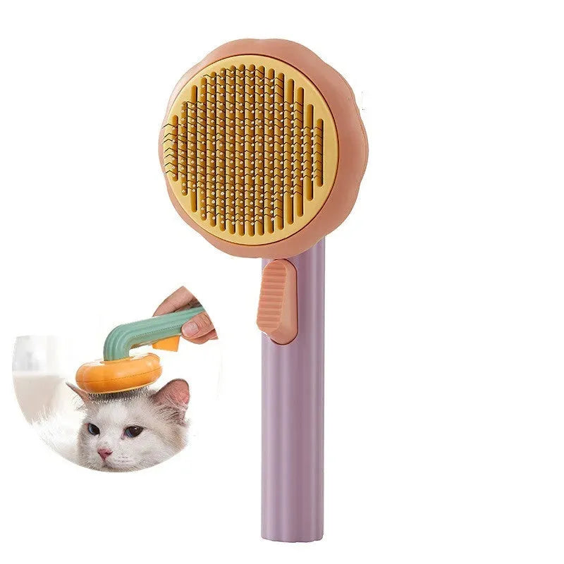 New Pet Cat Brush Hot Selling Hand-held Steel Wire Self-cleaning Comb Looper For Hair Removal - Bellarte Enchanté New Pet Cat Brush Hot Selling Hand-held Steel Wire Self-cleaning Comb Looper For Hair Removal