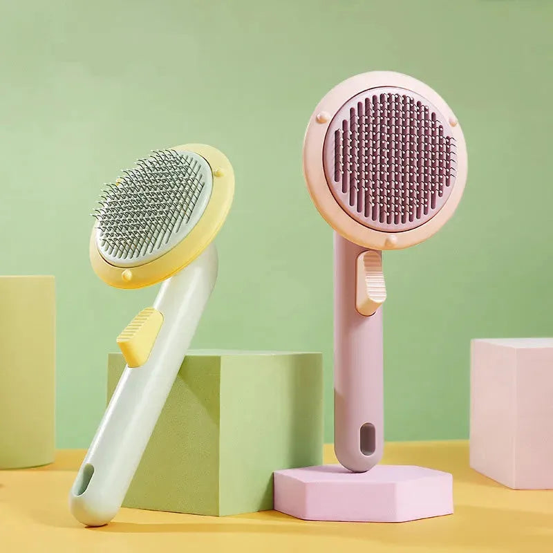 New Pet Cat Brush Hot Selling Hand-held Steel Wire Self-cleaning Comb Looper For Hair Removal - Bellarte Enchanté New Pet Cat Brush Hot Selling Hand-held Steel Wire Self-cleaning Comb Looper For Hair Removal