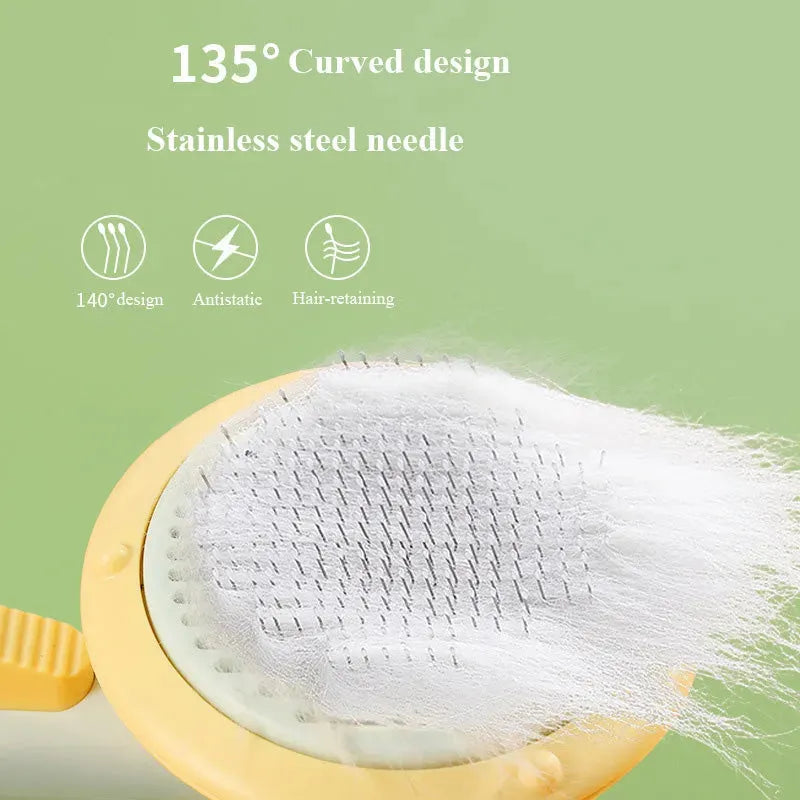 New Pet Cat Brush Hot Selling Hand-held Steel Wire Self-cleaning Comb Looper For Hair Removal - Bellarte Enchanté New Pet Cat Brush Hot Selling Hand-held Steel Wire Self-cleaning Comb Looper For Hair Removal