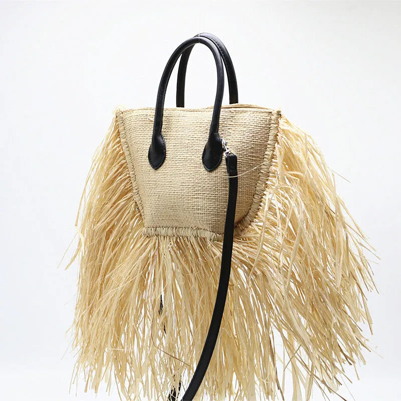 New Raffia Woven Single Shoulder Messenger Bag - Bellarte Enchanté New Raffia Woven Single Shoulder Messenger Bag