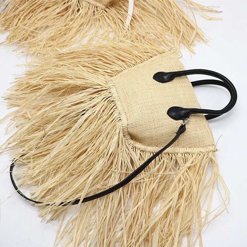 New Raffia Woven Single Shoulder Messenger Bag - Bellarte Enchanté New Raffia Woven Single Shoulder Messenger Bag