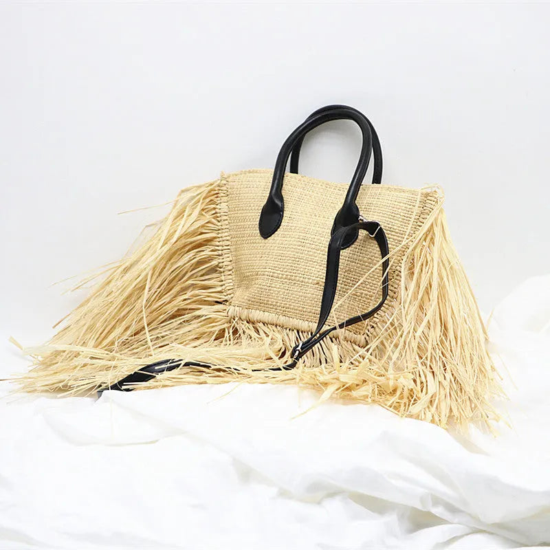 New Raffia Woven Single Shoulder Messenger Bag - Bellarte Enchanté New Raffia Woven Single Shoulder Messenger Bag