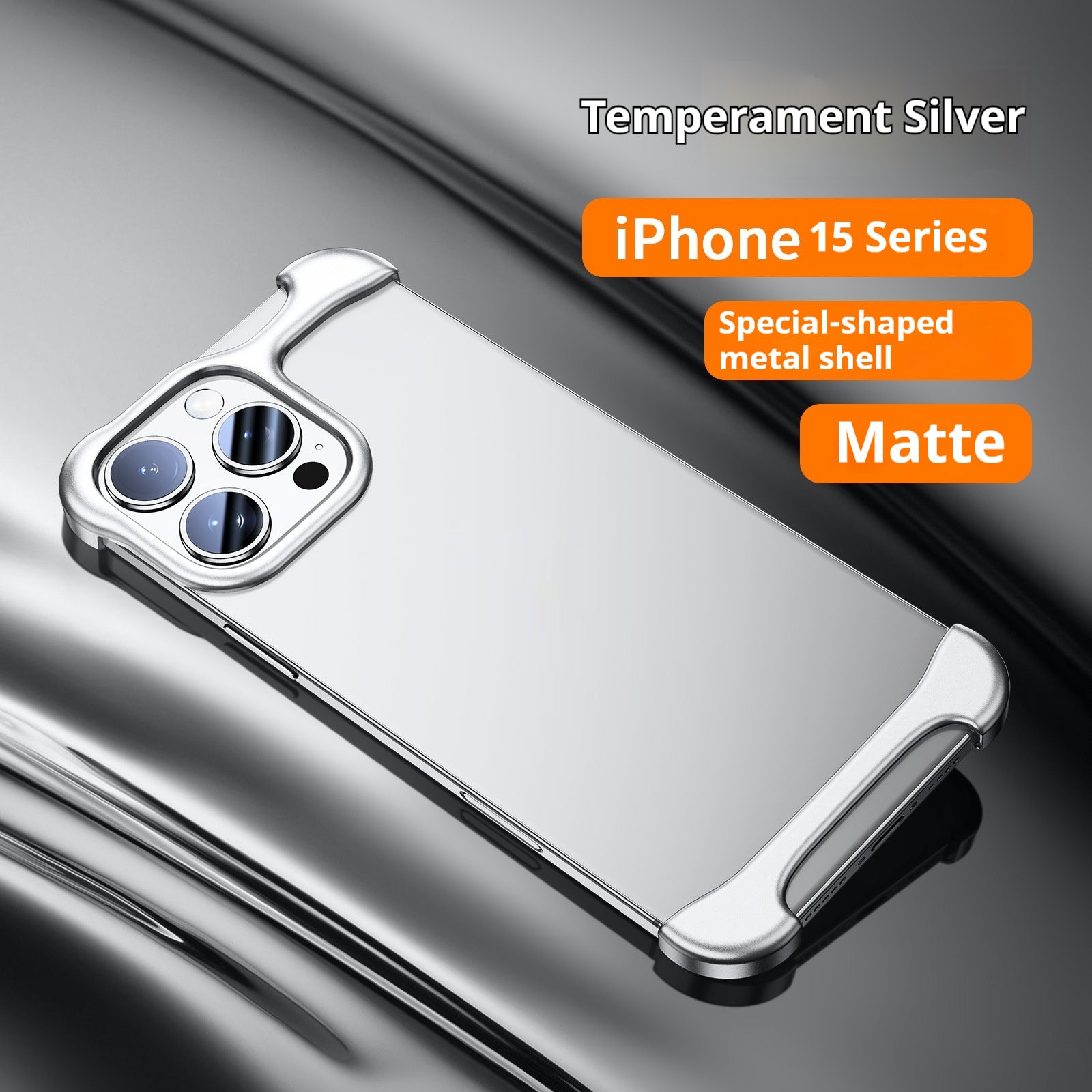 New Seamless Shell Anti-fall Special-shaped Metal Corner Pad Phone Case - Bellarte Enchanté New Seamless Shell Anti-fall Special-shaped Metal Corner Pad Phone Case