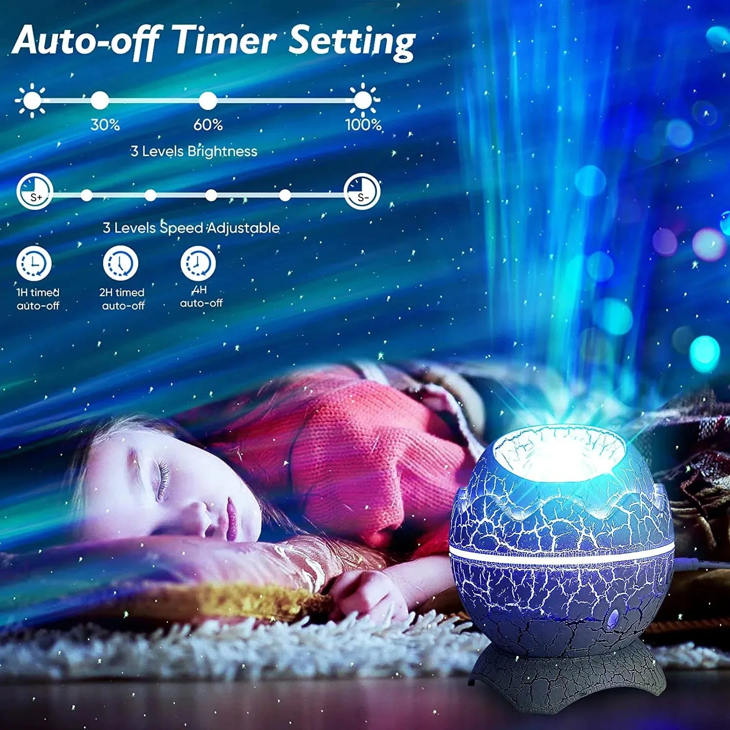 New Star Light Crack Translucent Dinosaur Egg Water Ripple USB Projection Night Light Home Decor - Bellarte Enchanté New Star Light Crack Translucent Dinosaur Egg Water Ripple USB Projection Night Light Home Decor