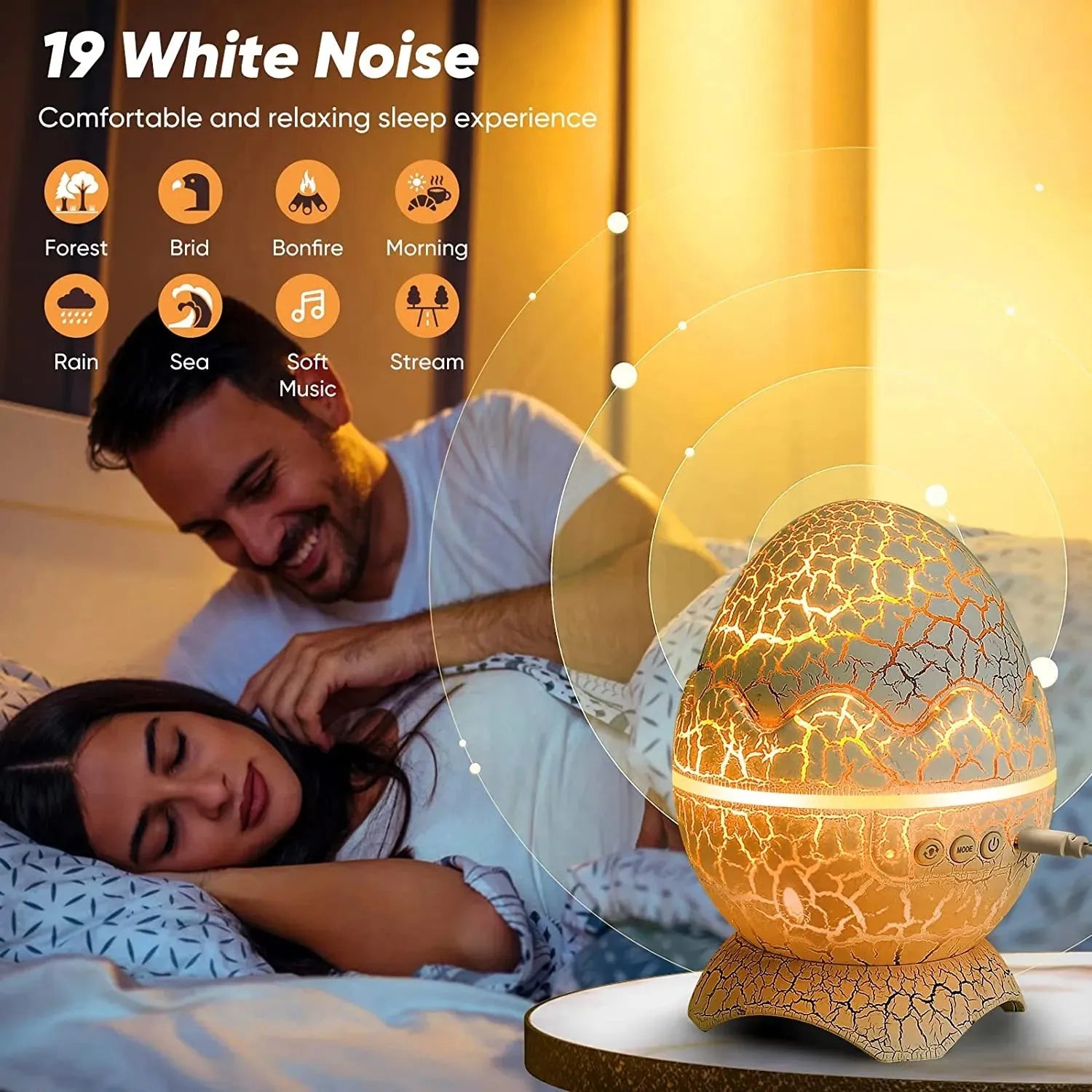 New Star Light Crack Translucent Dinosaur Egg Water Ripple USB Projection Night Light Home Decor - Bellarte Enchanté New Star Light Crack Translucent Dinosaur Egg Water Ripple USB Projection Night Light Home Decor