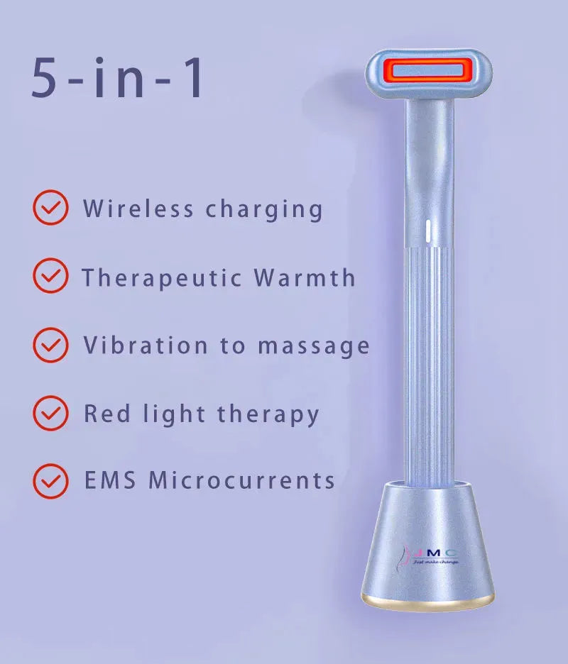New Upgraded 360 Degrees Rotary Eye Massage Therapeutic Warmth Face Massage Red LED Light 5-in-1 Skincare Tool Wand - Bellarte Enchanté New Upgraded 360 Degrees Rotary Eye Massage Therapeutic Warmth Face Massage Red LED Light 5-in-1 Skincare Tool Wand