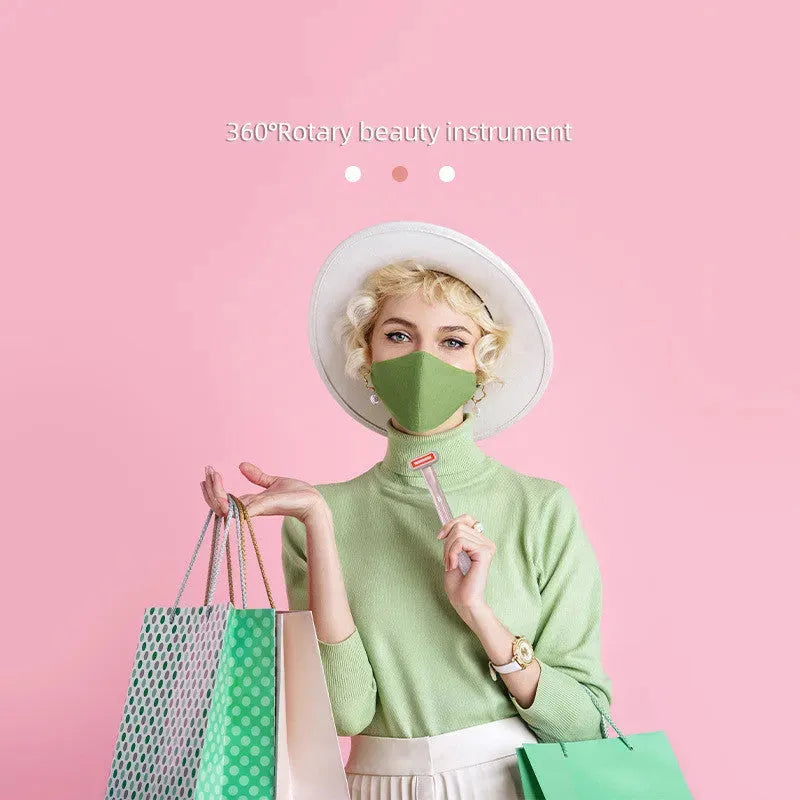 New Upgraded 360 Degrees Rotary Eye Massage Therapeutic Warmth Face Massage Red LED Light 5-in-1 Skincare Tool Wand - Bellarte Enchanté New Upgraded 360 Degrees Rotary Eye Massage Therapeutic Warmth Face Massage Red LED Light 5-in-1 Skincare Tool Wand