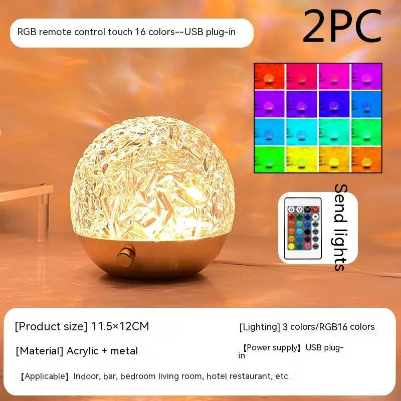 New Water Ripple Projector Night Light Crystal Mood Lamp Bedside Home Bedroom Decoration Aesthetic Christmas Gift Sunset Lights - Bellarte Enchanté New Water Ripple Projector Night Light Crystal Mood Lamp Bedside Home Bedroom Decoration Aesthetic Christmas Gift Sunset Lights