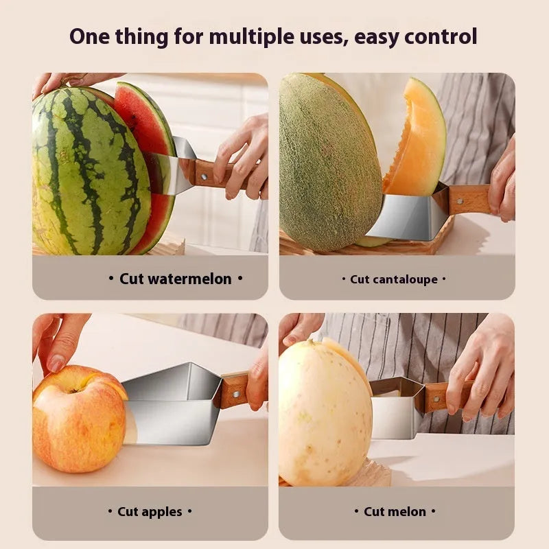 New Watermelon Splitter Watermelon Cutting Artifact 430 Stainless Steel Cutting Piece Splitter Household Melon Triangle Cutting Knife Fruit Knife Kitchen Gadgets - Bellarte Enchanté New Watermelon Splitter Watermelon Cutting Artifact 430 Stainless Steel Cutting Piece Splitter Household Melon Triangle Cutting Knife Fruit Knife Kitchen Gadgets