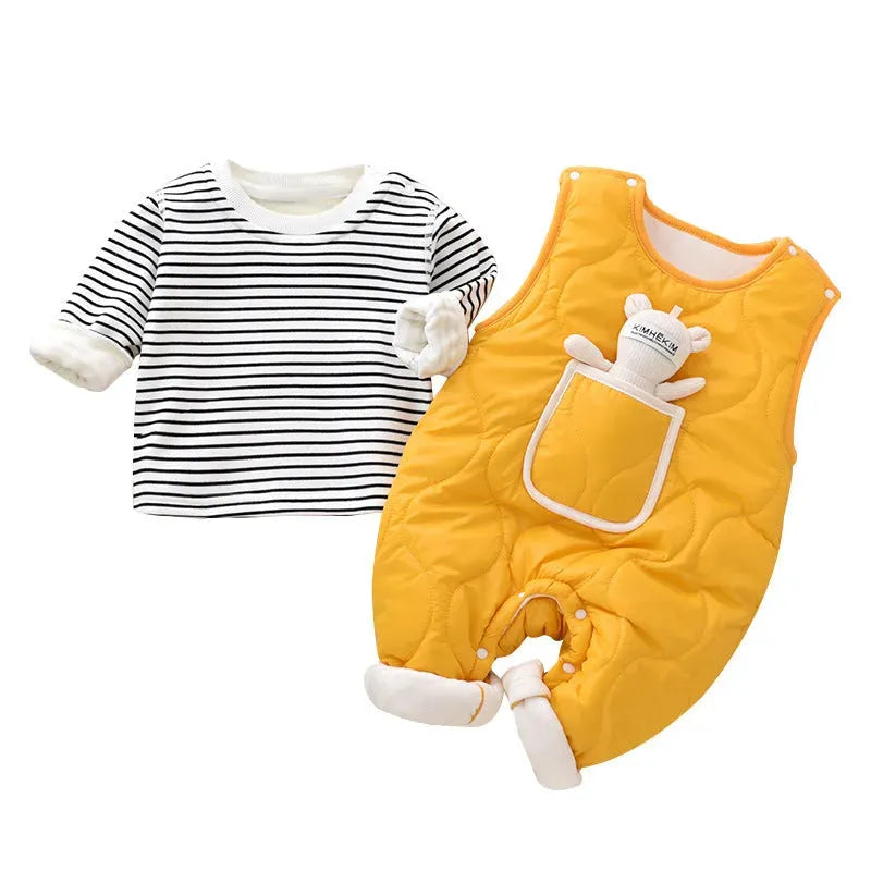 Newborn Cotton Coat Set Fleece-lined Thickened - Bellarte Enchanté Newborn Cotton Coat Set Fleece-lined Thickened