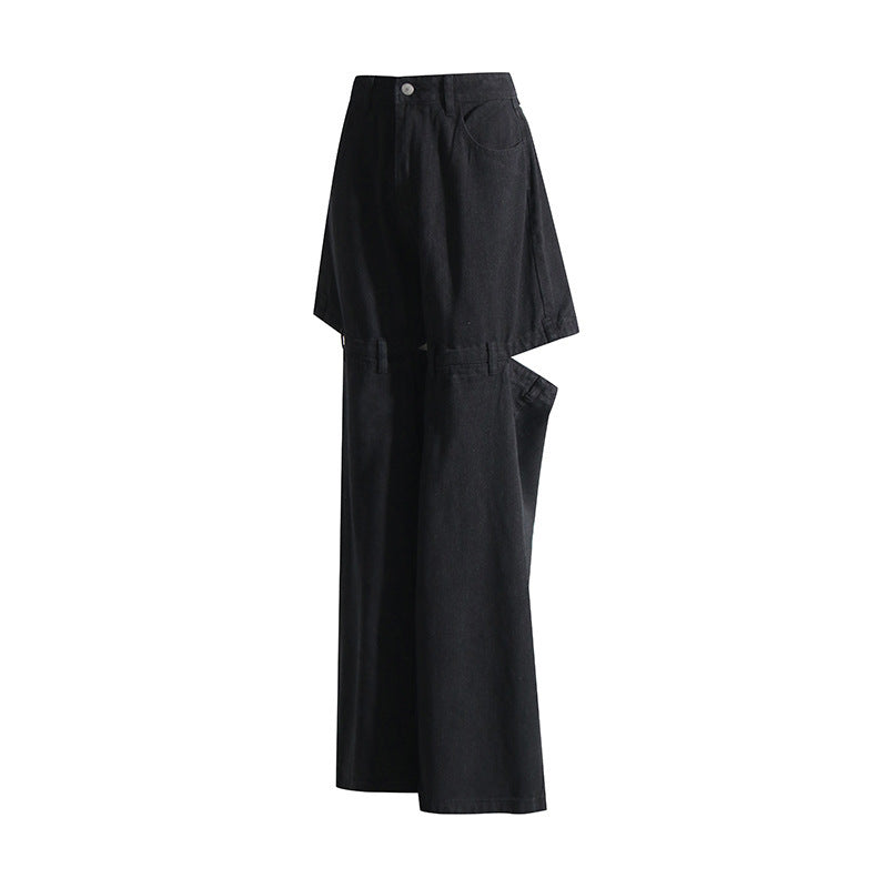 Niche Style Unique Design Women's Open-leg Jeans - Bellarte Enchanté Niche Style Unique Design Women's Open-leg Jeans