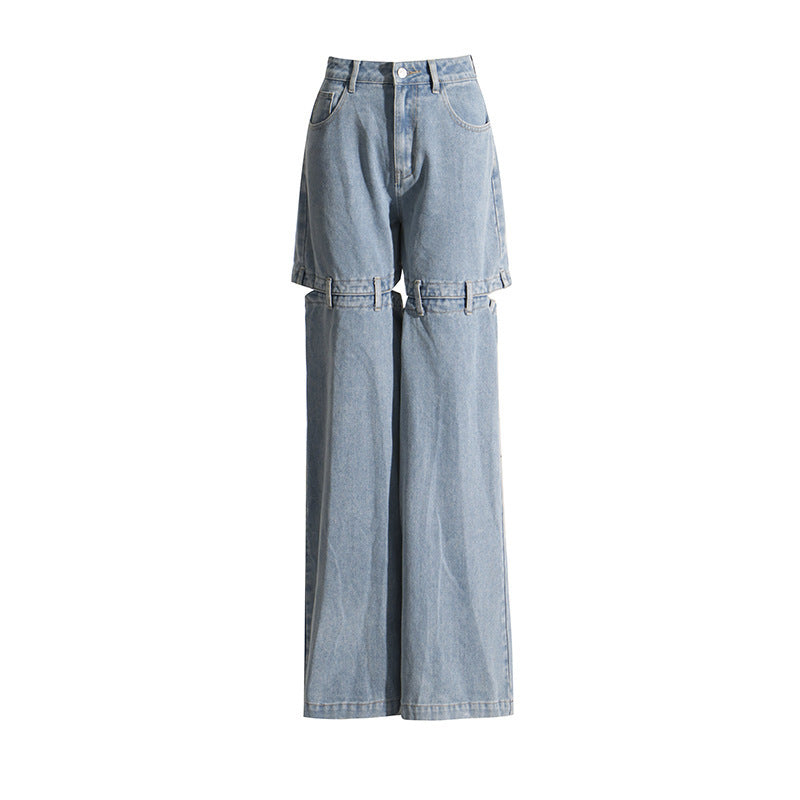 Niche Style Unique Design Women's Open-leg Jeans - Bellarte Enchanté Niche Style Unique Design Women's Open-leg Jeans