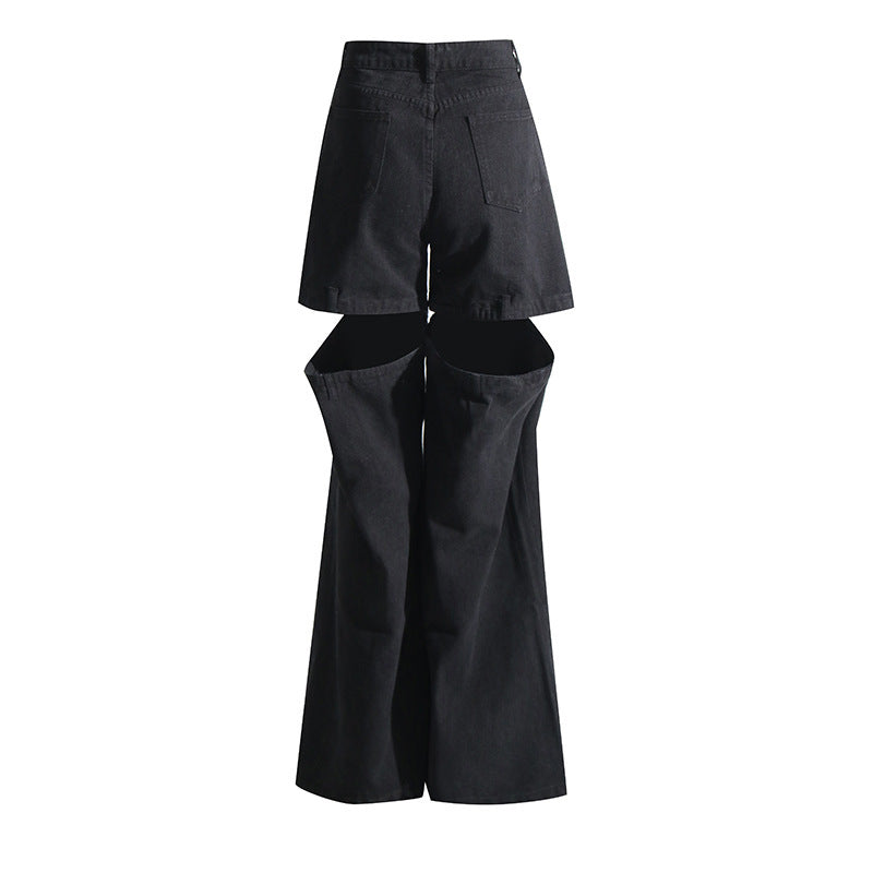 Niche Style Unique Design Women's Open-leg Jeans - Bellarte Enchanté Niche Style Unique Design Women's Open-leg Jeans