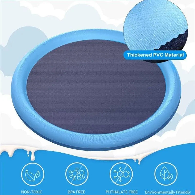 Non-Slip Splash Pad For Kids And Pet Dog Pool Summer Outdoor Water Toys - Bellarte Enchanté Non-Slip Splash Pad For Kids And Pet Dog Pool Summer Outdoor Water Toys