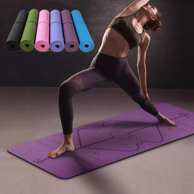 Non Slip TPE Yoga Mat Position Line Beginner - Bellarte Enchanté Non Slip TPE Yoga Mat Position Line Beginner