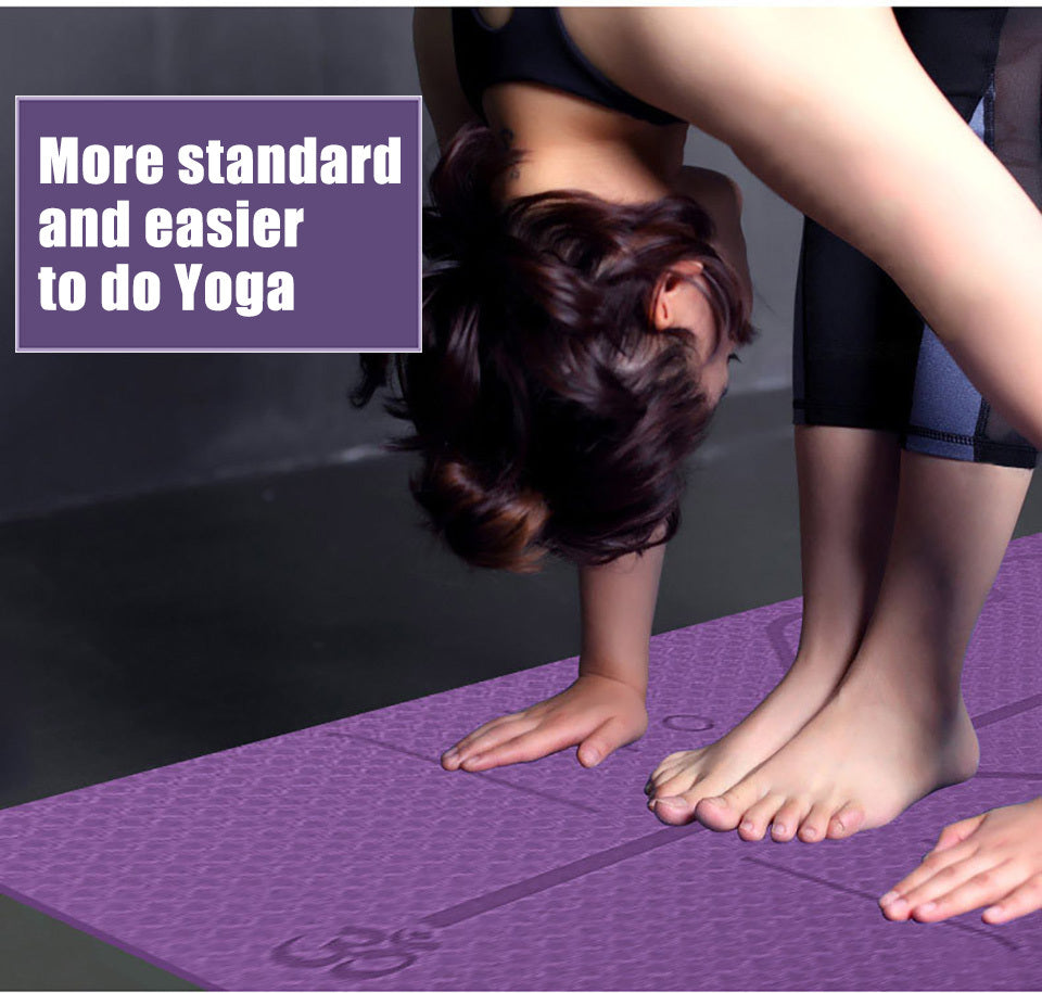Non Slip TPE Yoga Mat Position Line Beginner - Bellarte Enchanté Non Slip TPE Yoga Mat Position Line Beginner