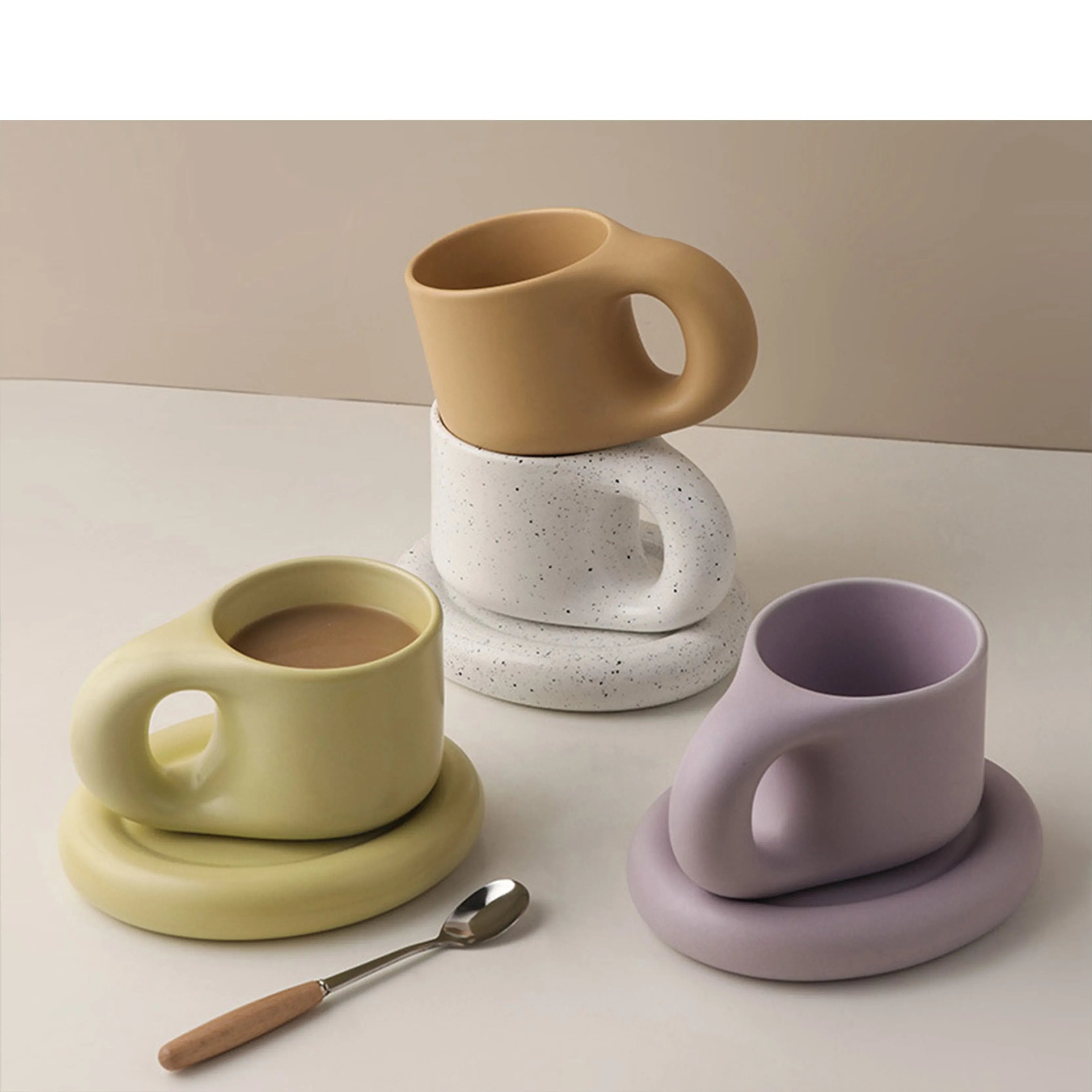 Nordic Minimalist Ceramic Mug Fat Mug Set - Bellarte Enchanté Nordic Minimalist Ceramic Mug Fat Mug Set