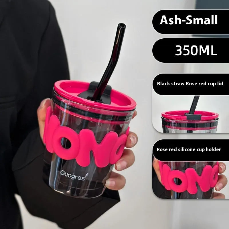 Northern Lights Personality Affordable Luxury Rose Red Set Portable Coffee Cup - Bellarte Enchanté Northern Lights Personality Affordable Luxury Rose Red Set Portable Coffee Cup