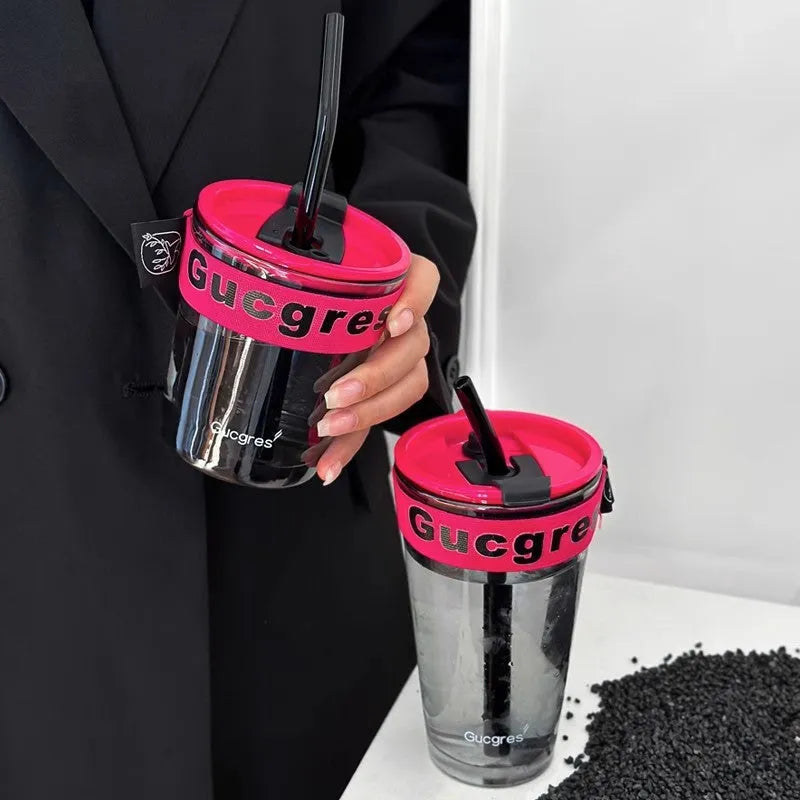 Northern Lights Personality Affordable Luxury Rose Red Set Portable Coffee Cup - Bellarte Enchanté Northern Lights Personality Affordable Luxury Rose Red Set Portable Coffee Cup