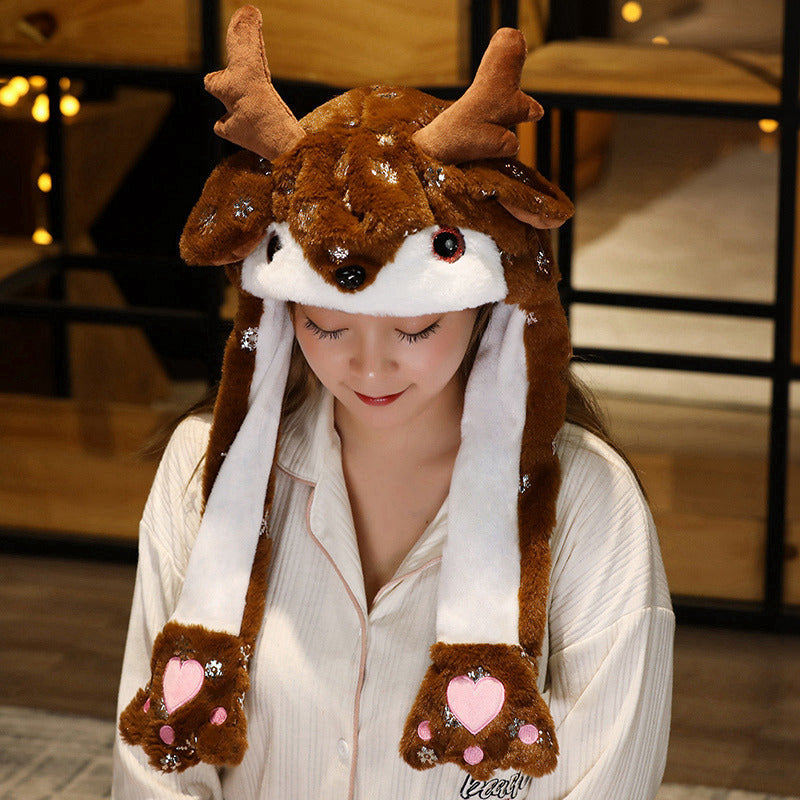 Novel Movable Christmas Hat Winter Cute Santa Claus Snowman Elk Hat - Bellarte Enchanté Novel Movable Christmas Hat Winter Cute Santa Claus Snowman Elk Hat
