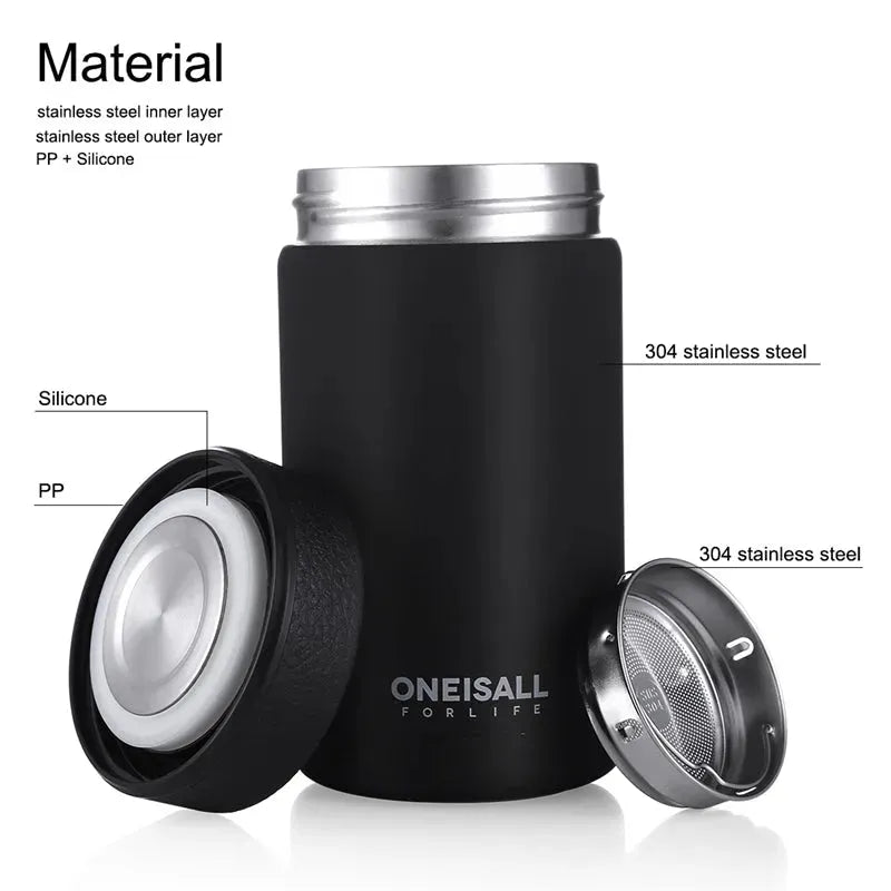 ONE IS ALL Men Gift Bottles 400ml Insulated Cup 304 Stainless Steel Mug Water Bottle Vacuum Flask Coffee Wine Mug - Bellarte Enchanté ONE IS ALL Men Gift Bottles 400ml Insulated Cup 304 Stainless Steel Mug Water Bottle Vacuum Flask Coffee Wine Mug