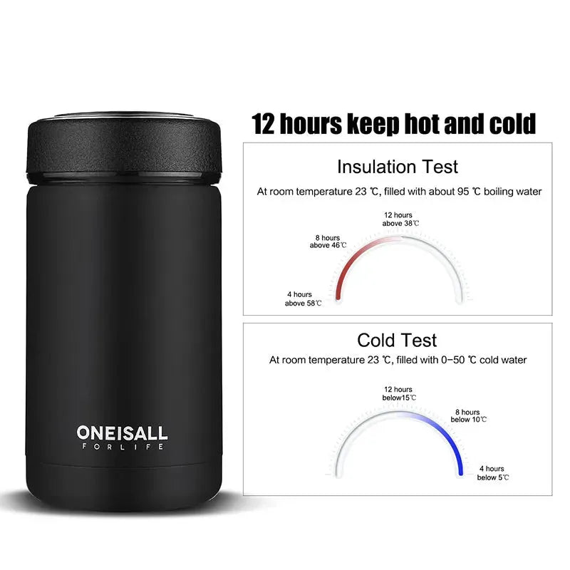 ONE IS ALL Men Gift Bottles 400ml Insulated Cup 304 Stainless Steel Mug Water Bottle Vacuum Flask Coffee Wine Mug - Bellarte Enchanté ONE IS ALL Men Gift Bottles 400ml Insulated Cup 304 Stainless Steel Mug Water Bottle Vacuum Flask Coffee Wine Mug