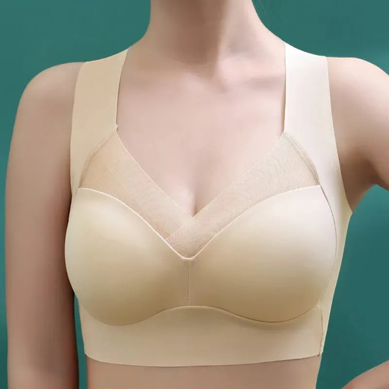 One-piece Fixed Cup Beauty Back Underwear Female Lace Back Shaping Safety Seamless - Bellarte Enchanté One-piece Fixed Cup Beauty Back Underwear Female Lace Back Shaping Safety Seamless
