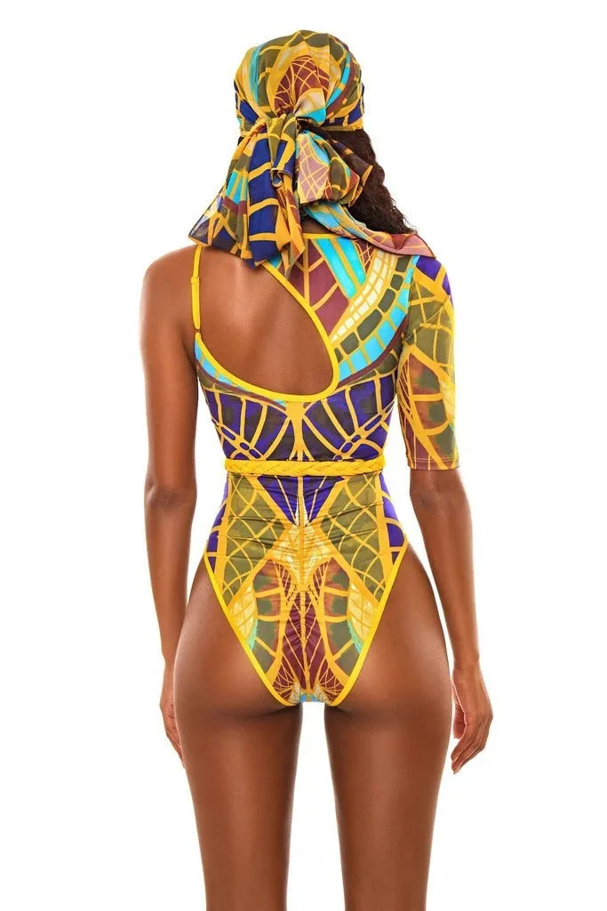One-shoulder triangle one-piece swimsuit - Bellarte Enchanté One-shoulder triangle one-piece swimsuit