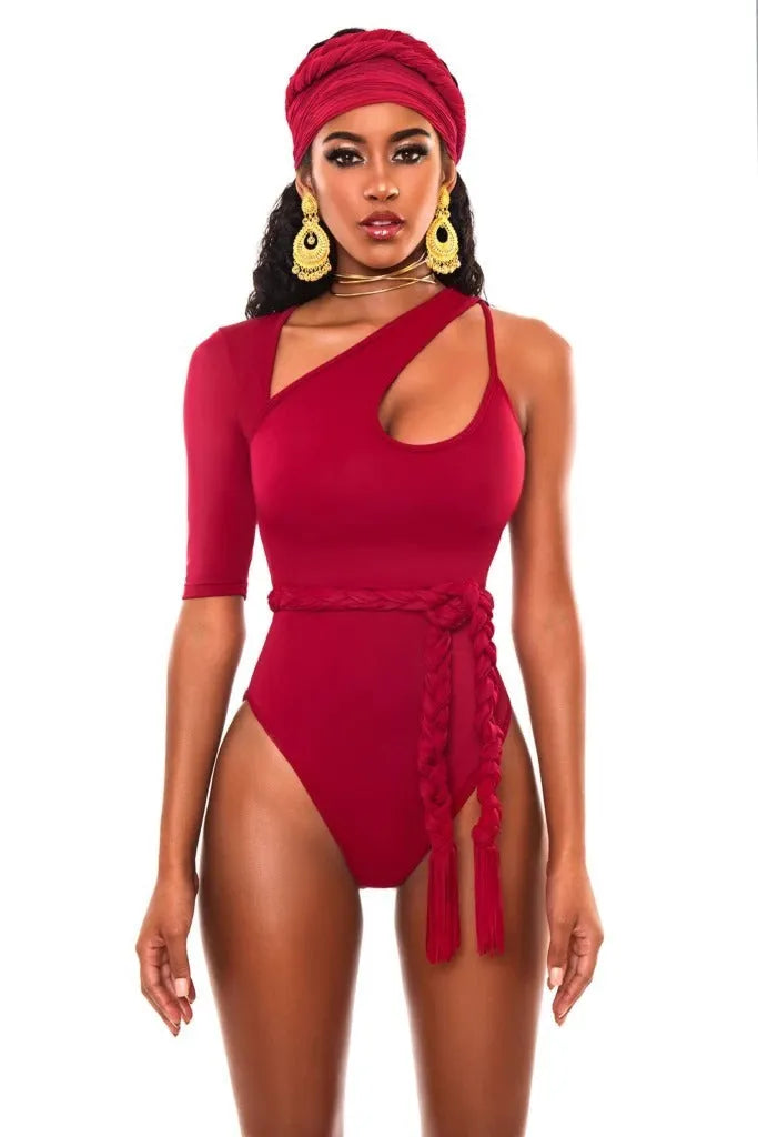 One-shoulder triangle one-piece swimsuit - Bellarte Enchanté One-shoulder triangle one-piece swimsuit