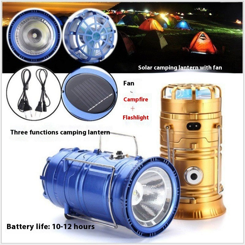 Outdoor Camping Lantern Barn Lantern Fan Solar USB Charging Lighting Backup - Bellarte Enchanté Outdoor Camping Lantern Barn Lantern Fan Solar USB Charging Lighting Backup