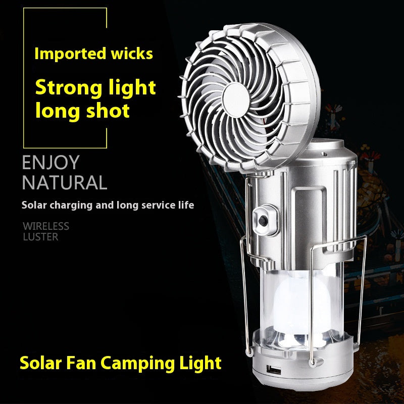 Outdoor Camping Lantern Barn Lantern Fan Solar USB Charging Lighting Backup - Bellarte Enchanté Outdoor Camping Lantern Barn Lantern Fan Solar USB Charging Lighting Backup