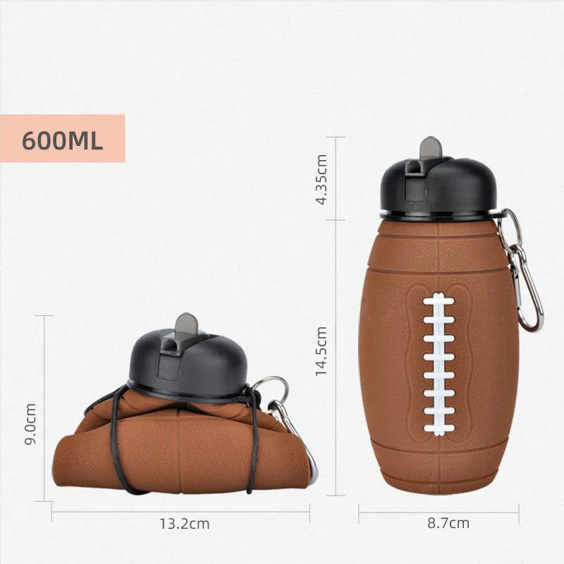 Outdoor Collapsible Sports Water Bottle Reusable Leak-proof Portable Football Water Bottle For All Sports - Bellarte Enchanté Outdoor Collapsible Sports Water Bottle Reusable Leak-proof Portable Football Water Bottle For All Sports