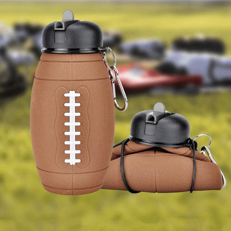 Outdoor Collapsible Sports Water Bottle Reusable Leak-proof Portable Football Water Bottle For All Sports - Bellarte Enchanté Outdoor Collapsible Sports Water Bottle Reusable Leak-proof Portable Football Water Bottle For All Sports