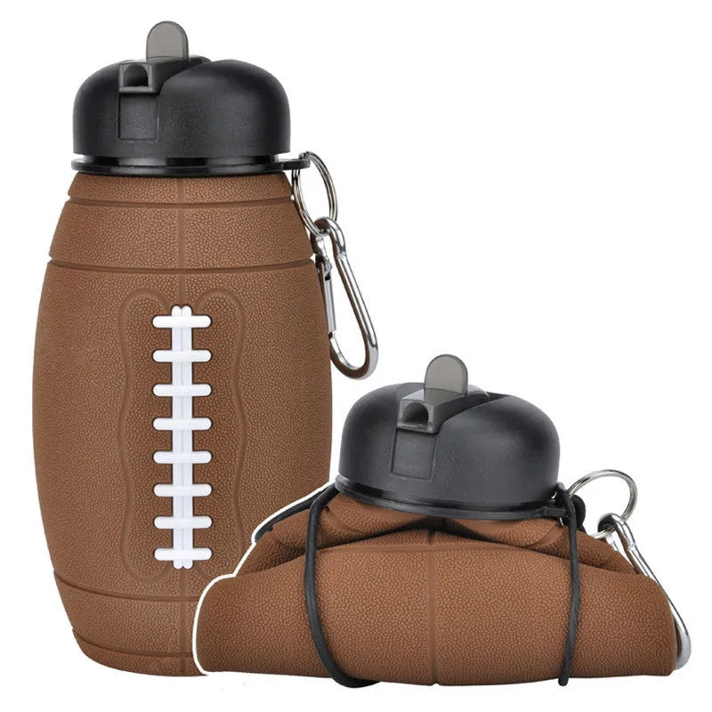 Outdoor Collapsible Sports Water Bottle Reusable Leak-proof Portable Football Water Bottle For All Sports - Bellarte Enchanté Outdoor Collapsible Sports Water Bottle Reusable Leak-proof Portable Football Water Bottle For All Sports