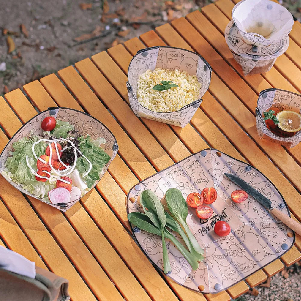 Outdoor Folding Bowls, Tableware, Portable Travel Plates - Bellarte Enchanté Outdoor Folding Bowls, Tableware, Portable Travel Plates