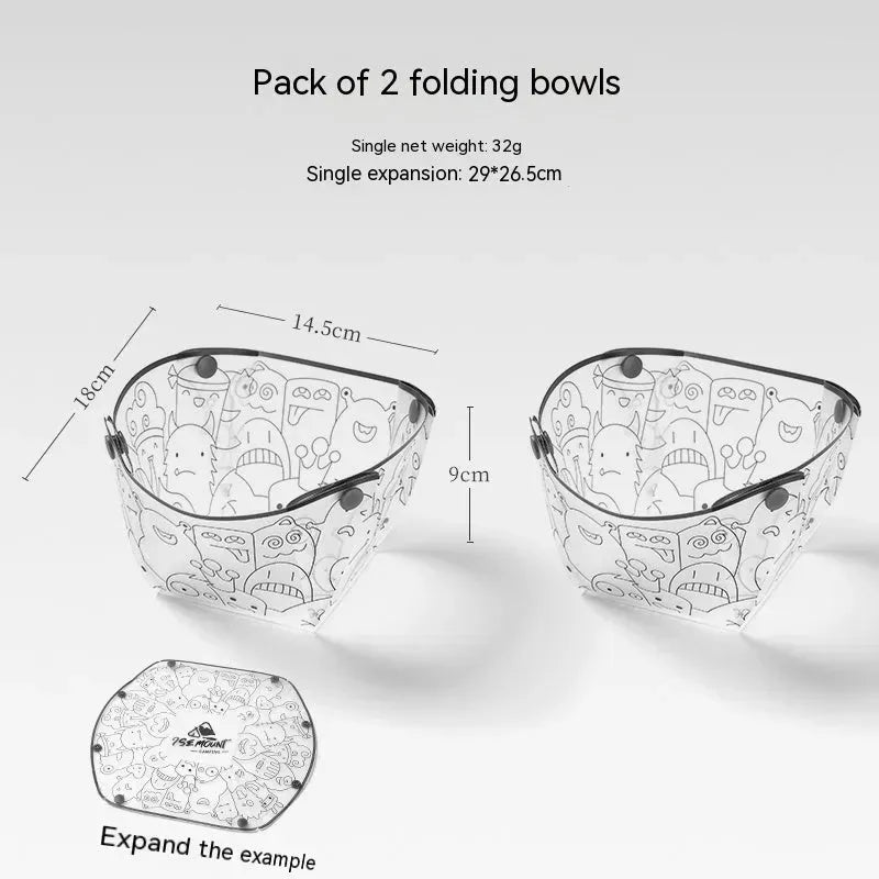 Outdoor Folding Bowls, Tableware, Portable Travel Plates - Bellarte Enchanté Outdoor Folding Bowls, Tableware, Portable Travel Plates