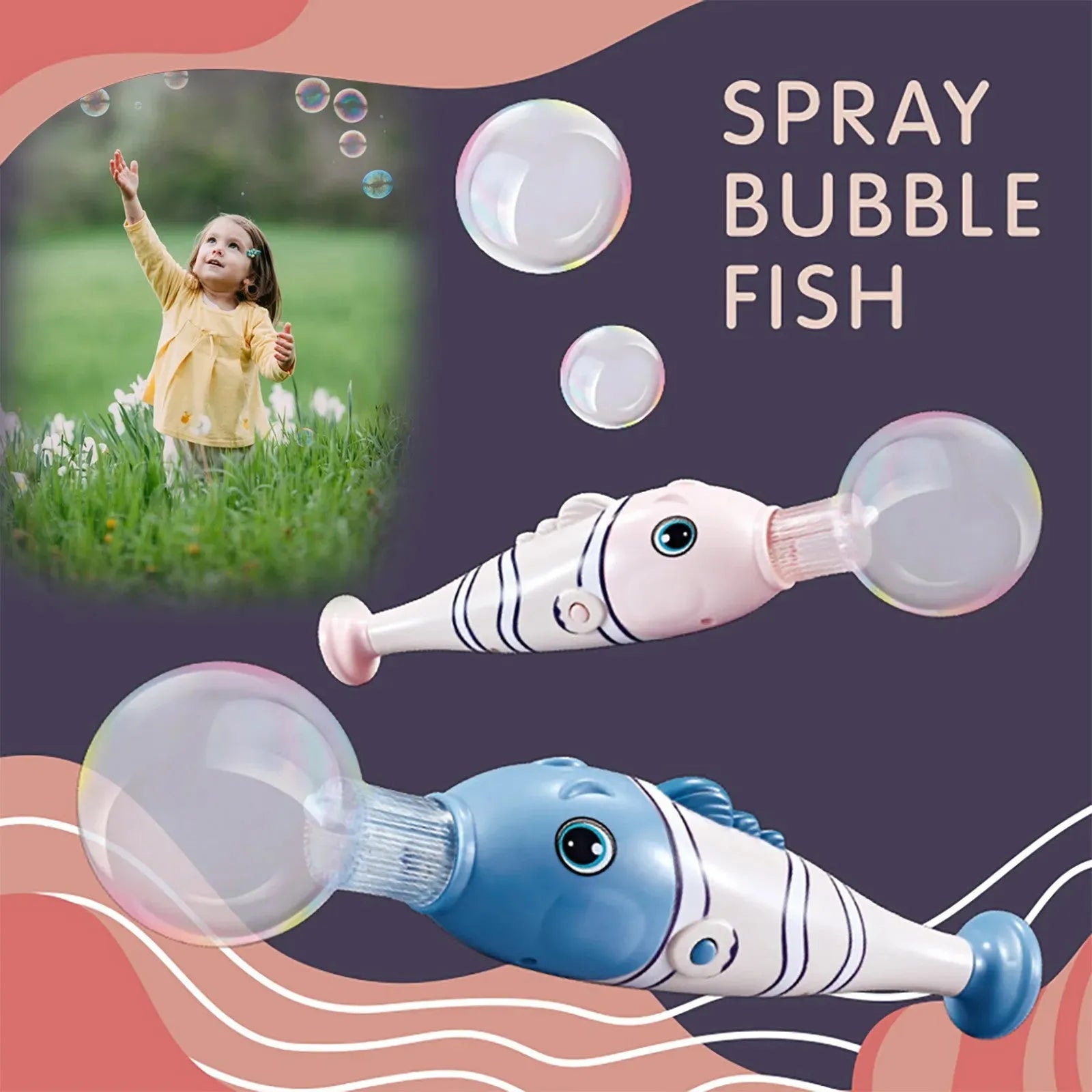 Outdoor Funny Magic Bubble Blower Machine Elastic Smoke Bubble Machine Electric Bubble Blowing Space Fish - Bellarte Enchanté Outdoor Funny Magic Bubble Blower Machine Elastic Smoke Bubble Machine Electric Bubble Blowing Space Fish