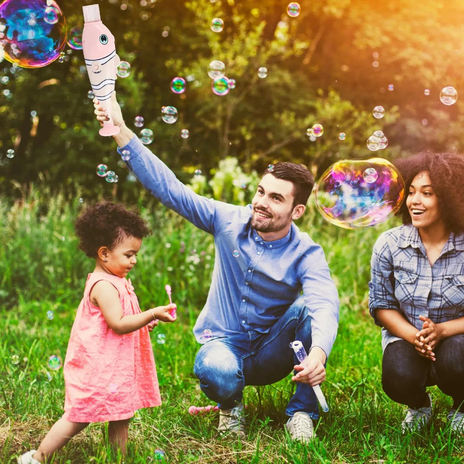 Outdoor Funny Magic Bubble Blower Machine Elastic Smoke Bubble Machine Electric Bubble Blowing Space Fish - Bellarte Enchanté Outdoor Funny Magic Bubble Blower Machine Elastic Smoke Bubble Machine Electric Bubble Blowing Space Fish