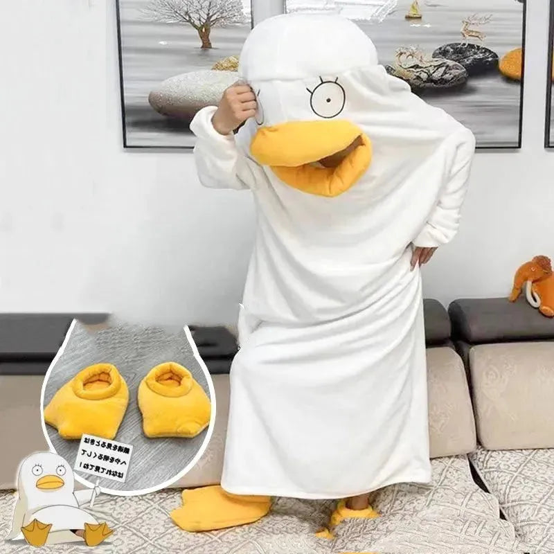 Pajamas Winter Duck One-piece Funny Sleeping Bag For Men And Women - Bellarte Enchanté Pajamas Winter Duck One-piece Funny Sleeping Bag For Men And Women