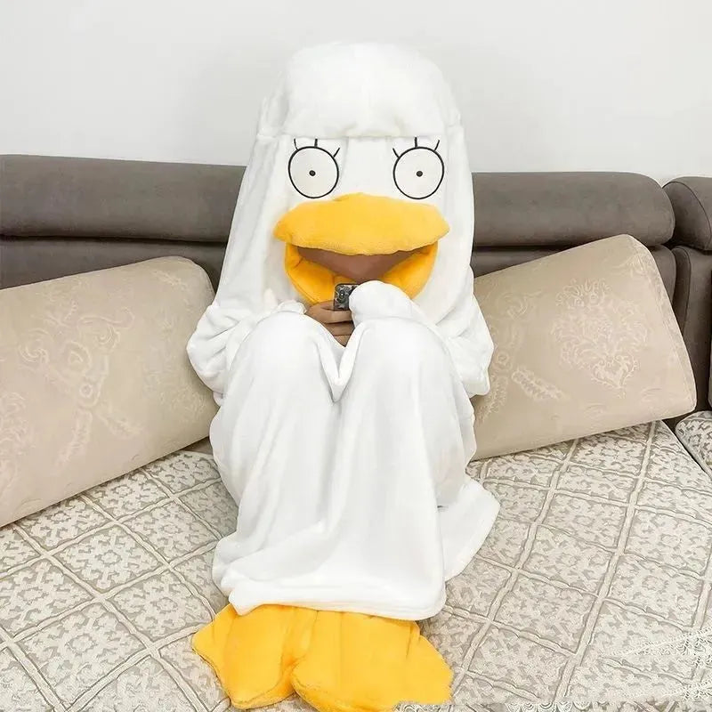Pajamas Winter Duck One-piece Funny Sleeping Bag For Men And Women - Bellarte Enchanté Pajamas Winter Duck One-piece Funny Sleeping Bag For Men And Women