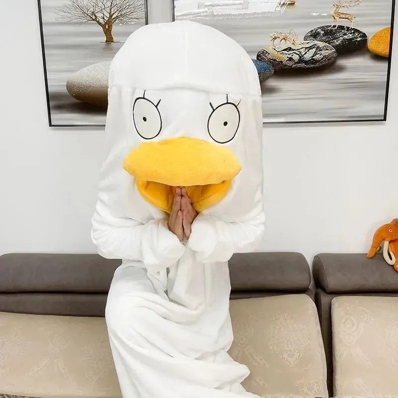 Pajamas Winter Duck One-piece Funny Sleeping Bag For Men And Women - Bellarte Enchanté Pajamas Winter Duck One-piece Funny Sleeping Bag For Men And Women