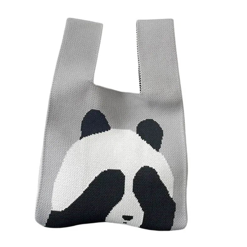 Panda Knitted Shoulder Handbag - Bellarte Enchanté Panda Knitted Shoulder Handbag