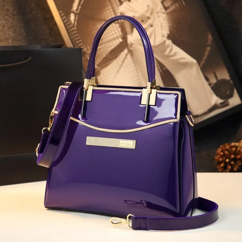 Patent Leather Women's Fashion Portable Leather Shoulder Messenger Bag - Bellarte Enchanté Patent Leather Women's Fashion Portable Leather Shoulder Messenger Bag