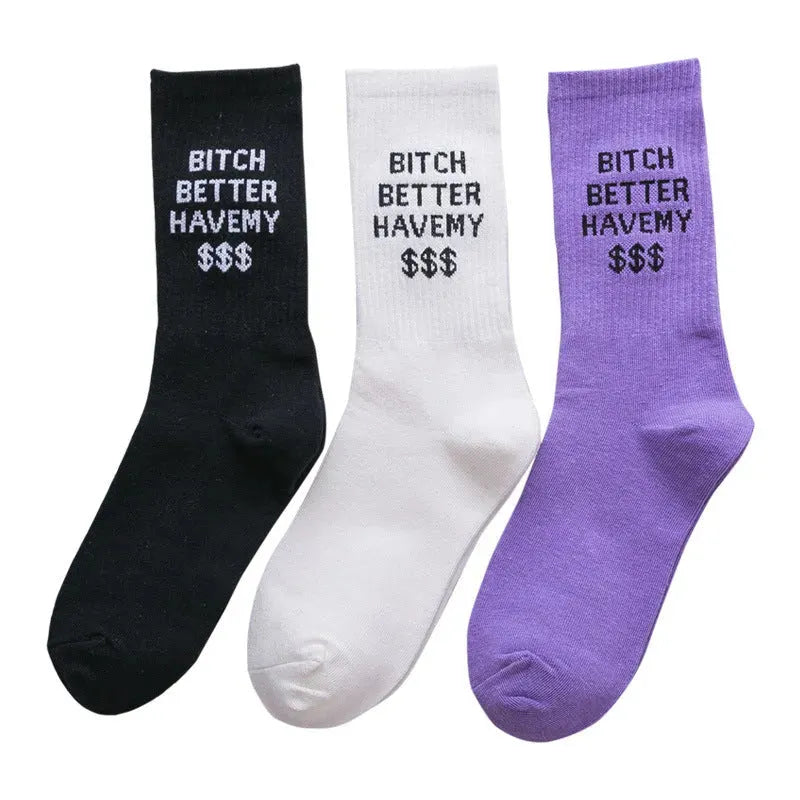 Personality English alphabet couple socks cotton - Bellarte Enchanté Personality English alphabet couple socks cotton