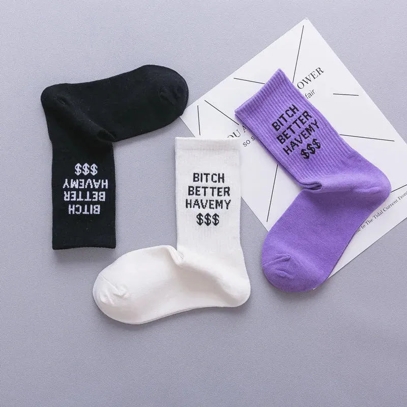 Personality English alphabet couple socks cotton - Bellarte Enchanté Personality English alphabet couple socks cotton