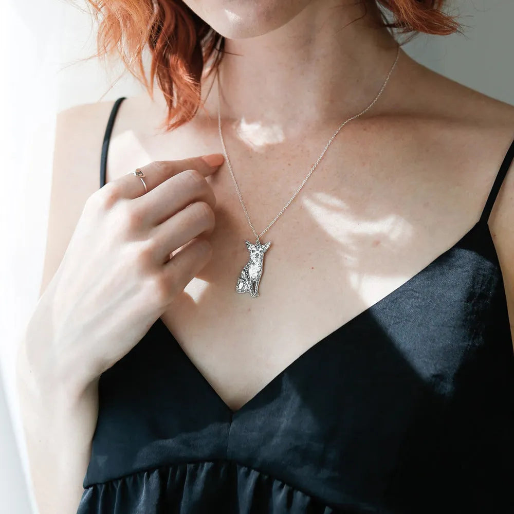 Personalized Stainless Steel Character Pet Necklace - Bellarte Enchanté Personalized Stainless Steel Character Pet Necklace