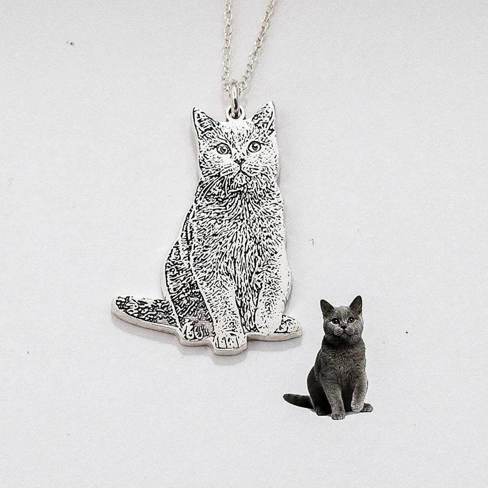 Personalized Stainless Steel Character Pet Necklace - Bellarte Enchanté Personalized Stainless Steel Character Pet Necklace