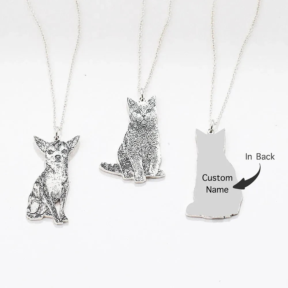 Personalized Stainless Steel Character Pet Necklace - Bellarte Enchanté Personalized Stainless Steel Character Pet Necklace