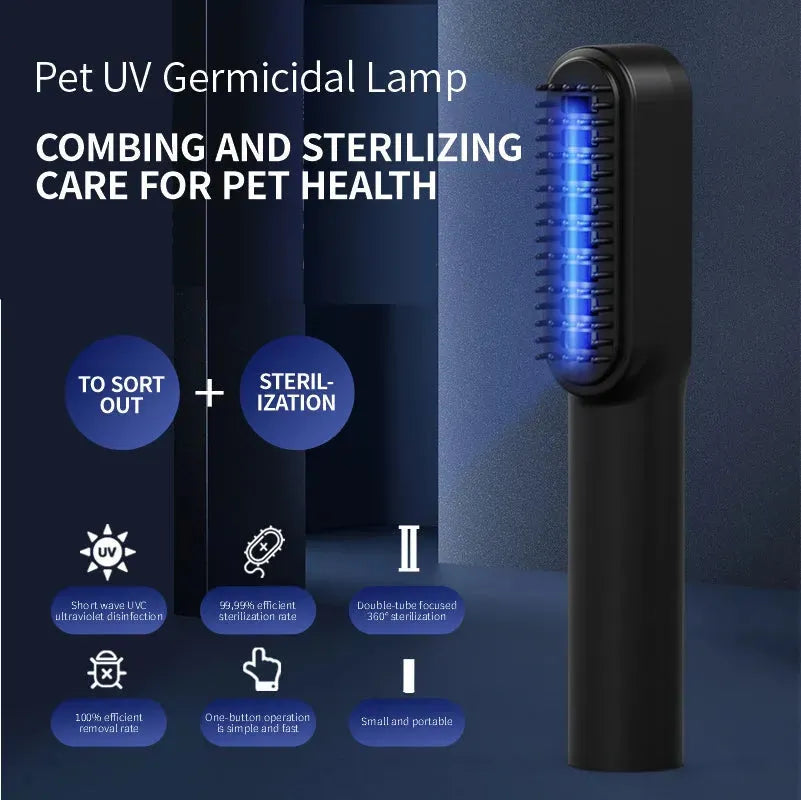 Pet Comb Comb Cat Dog Deodorant Kill Bacteria Comb UV Cat Moss Detection Light Pet Supplies - Bellarte Enchanté Pet Comb Comb Cat Dog Deodorant Kill Bacteria Comb UV Cat Moss Detection Light Pet Supplies